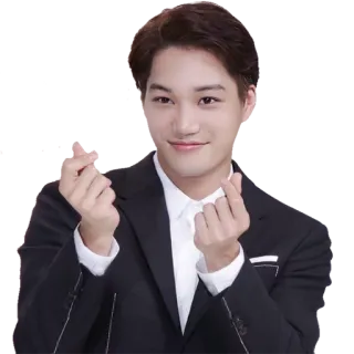 ❤️ k-pop, idol, coreano, cantante, cuore, cuore con le dita whatsapp sticker