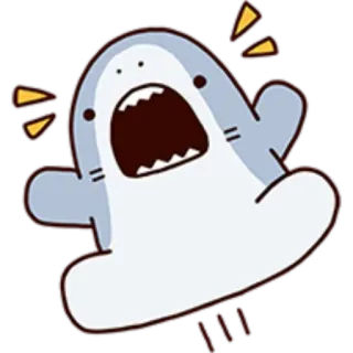 😱 サメ, 漫画, 動物, かわいい, キャラクター, 海の生き物 telegram sticker
