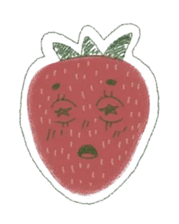 🌟 aardbei, schattig, eten, fruit, cartoon, sticker whatsapp sticker
