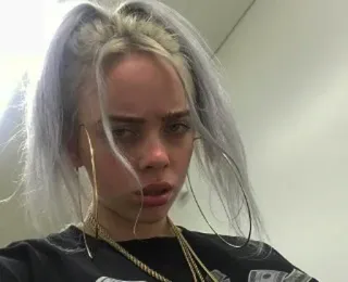 💚 Billie Eilish cantante, musicista, celebrità, ritratto, donna, capelli argentei telegram sticker