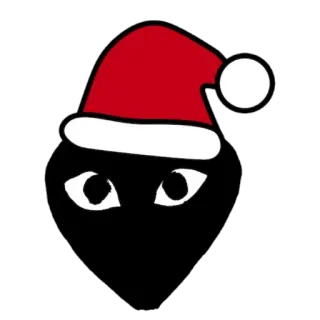 🎅 christmas, hat, eyes, black, red, winter telegram sticker