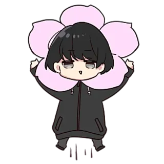 🥳 Chibi, Fleur, Anime, Mignon, Kawaii whatsapp sticker