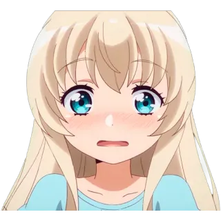😳 anime, girl, blonde, cute, character, manga telegram sticker