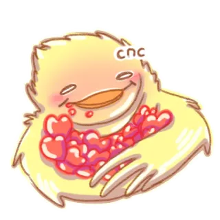 💖 cnc süß, kawaii, gelb, monster, herz, liebe, klecks telegram sticker