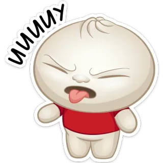 😝 ммммму empanadilla, comida, lindo, dibujos animados, pegatina, expresión whatsapp sticker