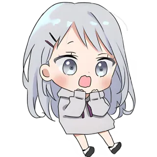 😨 anime, manga, cute, chibi, cartoon, girl, sticker telegram sticker