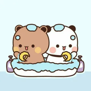 ✨ 귀여운, 곰, 목욕, 만화, 사랑스러운, 거품 목욕 whatsapp sticker