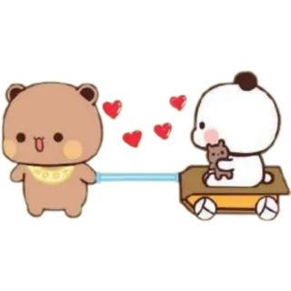 😍 น่ารัก, หมี, การ์ตูน, หัวใจ, น่าเอ็นดู telegram sticker