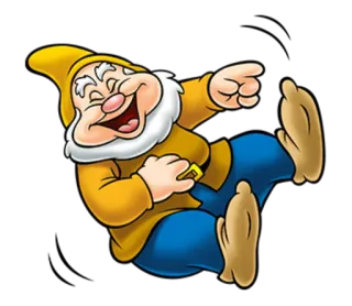 😂 Dopey Snow White and the Seven Dwarfs cartoon, disney, dwarf, laughing, happy telegram sticker