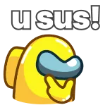 👉 Among Us u sus! among us, sus, amarelo, personagem, jogo telegram sticker