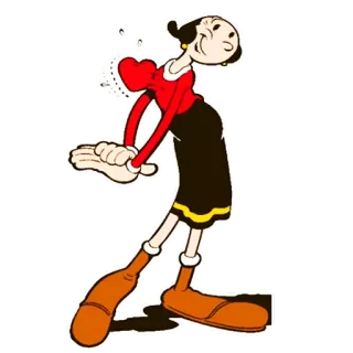 ❤️ Olive Oyl desenho animado, personagem, Olive Oyl, animação whatsapp sticker