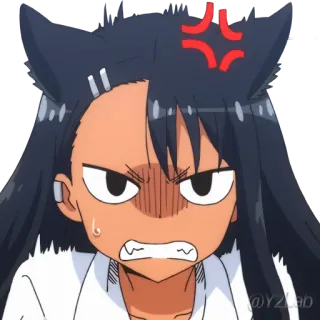 💢 Nagatoro Don't Toy with Me, Miss Nagatoro Anime, Nagatoro, Marah, Gadis anime, Kesal telegram sticker