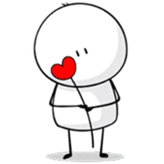 ❤ miłość, serce, słodki, patyczak, kreskówka telegram sticker