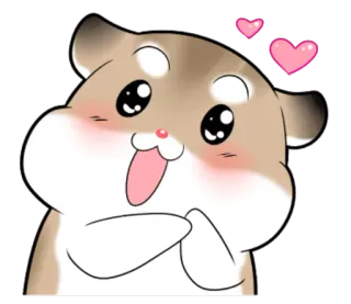 😙 hamster, schattig, dier, hart, cartoon telegram sticker