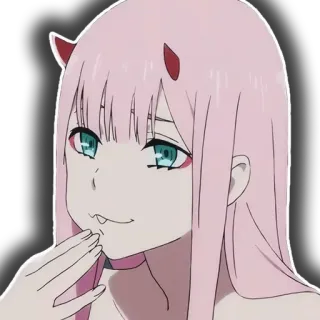 💨 Zero Two Darling in the Franxx Anime, Zero Two, Darling in the Franxx, Personagem, Fofo, Kawaii telegram sticker