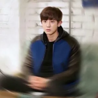 😱 man, confused, worried, seated, blur telegram sticker