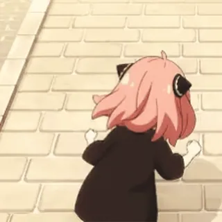 😊 Anya Forger Spy × Family anime, cartoon, pink hair, cute, girl, fan art telegram sticker