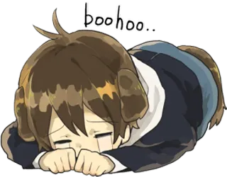 😭 boohoo.. sedih, menangis, anime, manga, emosional, kecewa telegram sticker