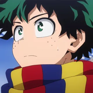 🥦 Izuku Midoriya My Hero Academia anime, character, scarf, boy, manga, izuku midoriya, my hero academia telegram sticker