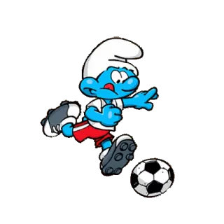 ⚽ Smurf cartoni animati, calcio, puffi, blu, calcio, sport telegram sticker