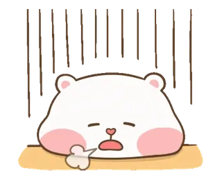 😮💨 ours, dessin animé, endormi, mignon, animal, épuisé whatsapp sticker