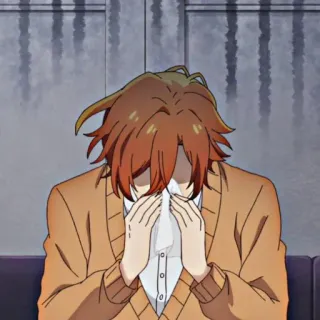 🤧 animé, pleurer, triste, mouchoir, contrarié, émotionnel telegram sticker