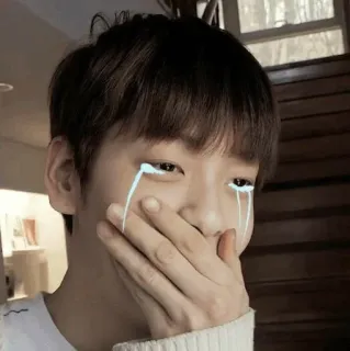 🌸 울음, 슬픈, 감정적인, 사람, 초상화 telegram sticker