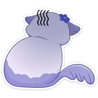 😠 cat, cute, animal, sticker, cartoon, flower whatsapp sticker