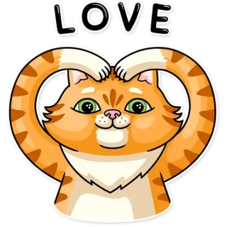 ❤️ LOVE gato, amor, coração, fofo, animal, animal de estimação, afeição telegram sticker