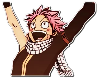 😆 Natsu Dragneel Fairy Tail anime, fairy tail, natsu, natsu dragneel, happy telegram sticker
