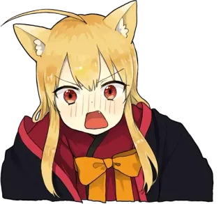 😳 Anime, Mangá, Garota gato, Kawaii, Fofo, Desenho animado whatsapp sticker