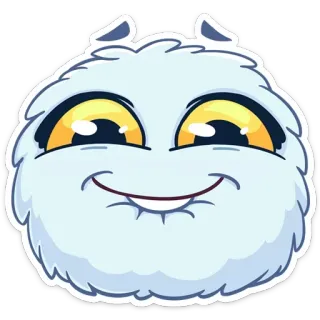 😁 可爱, 毛茸茸, 开心, 卡通 telegram sticker