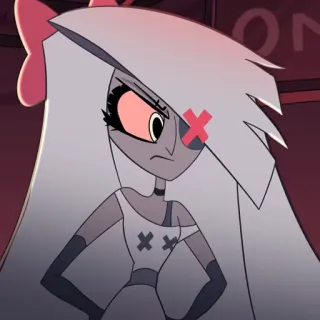 😠 Vaggie Hazbin Hotel Hazbin Hotel, Vaggie, animado, dibujos animados, demonio, personaje whatsapp sticker