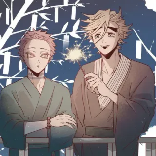 ❄️ quimono, estrelinha, anime, personagens, festival, fogos de artifício, desenho, verão telegram sticker