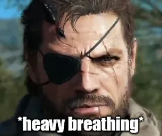 😤 Solid Snake Metal Gear Solid *heavy breathing* Jeu vidéo, Serpent, Soldat, Respiration forte, Mème telegram sticker