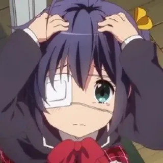 😢 Rikka Takanashi Love, Chunibyo & Other Delusions! anime, character, cute, girl, eye patch, chuunibyou, rikka takanashi telegram sticker