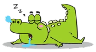 🐊 Zzz ワニ, 睡眠, 漫画, 動物, 休憩, 昼寝 telegram sticker