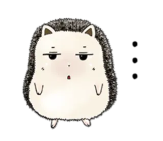 😐 hérisson, animal, mignon, dessin animé, personnage, autocollant telegram sticker