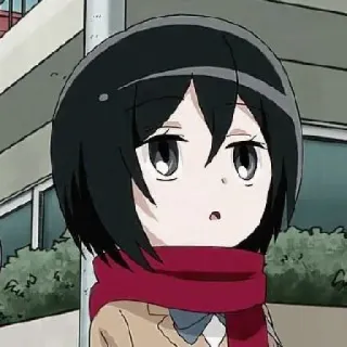 😐 Mikasa Ackerman Attack on Titan Anime, Manga, Mikasa, Attack on Titan, Cartoonfigur whatsapp sticker