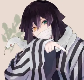 🤭 Obanai Iguro Demon Slayer Аниме, Змея, Клинок рассекающий демонов, Обанай Игуро, Персонаж, Манга whatsapp sticker