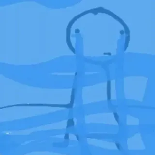 😭 stickfigure, blue, drawing, minimalist, sketch telegram sticker