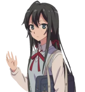 👋 Anime, Gadis, Seragam sekolah, Pelajar, Kartun, Animasi telegram sticker