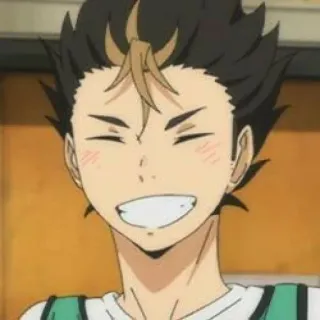 🙀 Nishinoya Yu Haikyuu!! Anime, Haikyuu!!, Nishinoya Yu, uśmiechnięty, postać, Siatkówka telegram sticker