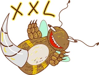 😂 XXL kreskówka, potwór, papierosy, palenie, narkotyki telegram sticker