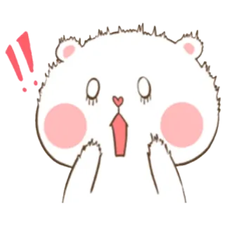😱 schattig, dier, cartoon, verrast, kawaii, lief, blij telegram sticker
