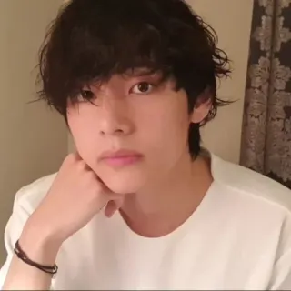 🧸 V kpop, BTS, chanteur, célébrité, portrait, personne, V telegram sticker