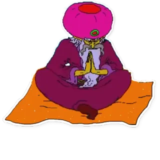 👳 cartoon, meditation, wizard, guru, spiritual, character telegram sticker