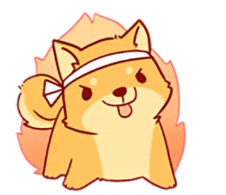 🐶 หมา, สัตว์, สัตว์เลี้ยง, ชิบะอินุ, ที่คาดผม, ลิ้น, น่ารัก, การ์ตูน telegram sticker