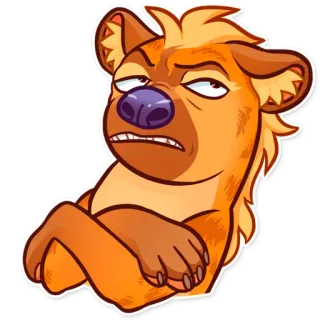 😒 鬣狗, 卡通, 动物, 贴纸 telegram sticker