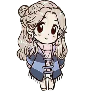 🙂 чиби, милый, мультфильм, каваий, девочка, рисунок telegram sticker